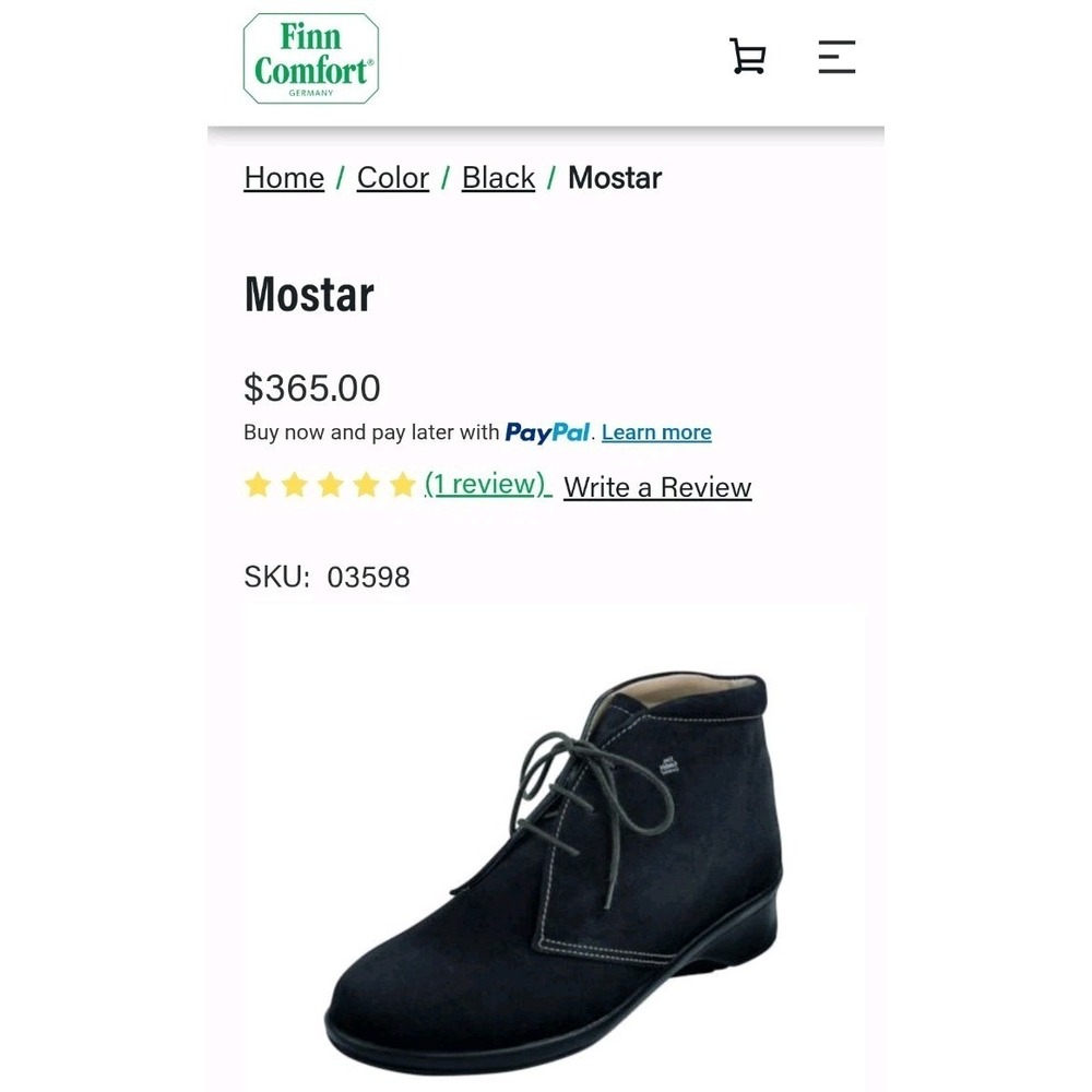 Finn Comfort Boots Mostar Womens 6.5 Black Nubuck Leather‎ Ankle Comfort Lace Up - Picture 11 of 11